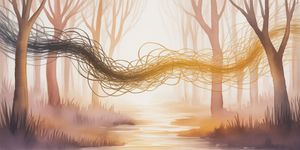 Watercolor illustration of neural pathways transforming from tangled dark roots into blooming branches, representing habit change in recovery