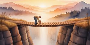Person building a bridge across a chasm, representing the systematic approach to recovery