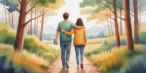 Smartphone showing accountability app with lifestyle elements